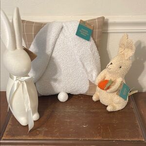 White and Cream Easter Bunny Holiday Decor